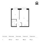 Планировка 1-комнатной квартиры, 37,7 м2