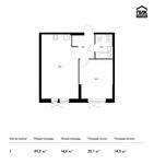 Планировка 1-комнатной квартиры, 49,3 м2