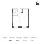 Планировка 1-комнатной квартиры, 41,5 м2