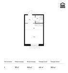 Планировка квартиры студии, 28 м2