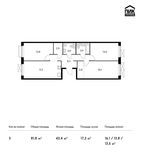 Планировка 3-комнатной квартиры, 81,8 м2