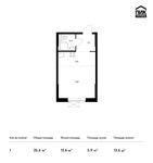 Планировка квартиры студии, 25,6 м2