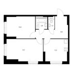 Планировка 2-комнатной квартиры, 56,2 м2