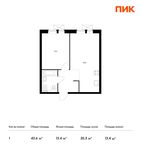 Планировка 1-комнатной квартиры, 43,6 м2