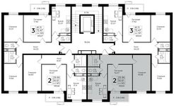 Планировка 2-комнатной квартиры, 56,61 м2