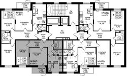 Планировка 2-комнатной квартиры, 53,66 м2