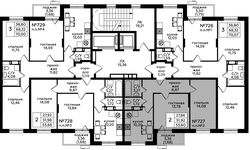 Планировка 2-комнатной квартиры, 53,6 м2