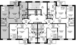 Планировка 3-комнатной квартиры, 70 м2