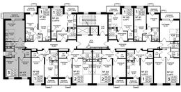 Планировка 3-комнатной квартиры, 55,88 м2