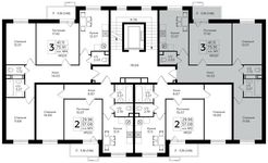 Планировка 3-комнатной квартиры, 75,9 м2
