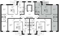 Планировка 3-комнатной квартиры, 75,6 м2