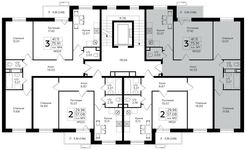 Планировка 3-комнатной квартиры, 75,9 м2
