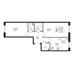 Планировка 2-комнатной квартиры, 59,1 м2