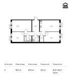 Планировка 3-комнатной квартиры, 92,7 м2