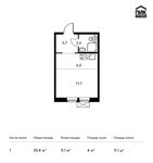 Планировка квартиры студии, 23,4 м2