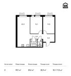 Планировка 2-комнатной квартиры, 59,1 м2