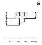 Планировка 2-комнатной квартиры, 69,7 м2