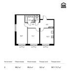 Планировка 2-комнатной квартиры, 58,2 м2