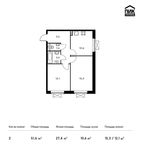 Планировка 2-комнатной квартиры, 51,6 м2