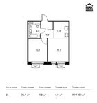 Планировка 2-комнатной квартиры, 35,7 м2