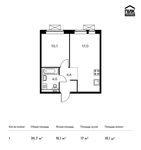Планировка 1-комнатной квартиры, 35,7 м2