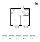 Планировка 1-комнатной квартиры, 39,4 м2