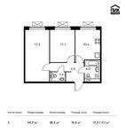 Планировка 2-комнатной квартиры, 50,7 м2