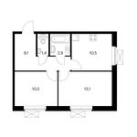 Планировка 2-комнатной квартиры, 47,5 м2