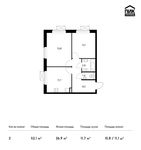 Планировка 2-комнатной квартиры, 52,1 м2
