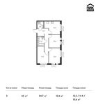Планировка 3-комнатной квартиры, 65 м2