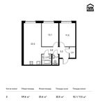 Планировка 2-комнатной квартиры, 59,6 м2