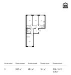 Планировка 3-комнатной квартиры, 84,7 м2