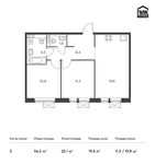 Планировка 2-комнатной квартиры, 56,2 м2
