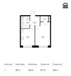 Планировка 1-комнатной квартиры, 35 м2