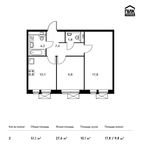 Планировка 2-комнатной квартиры, 51,1 м2