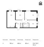 Планировка 3-комнатной квартиры, 78,5 м2