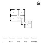 Планировка 2-комнатной квартиры, 68,6 м2