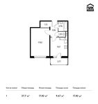 Планировка 1-комнатной квартиры, 37,7 м2