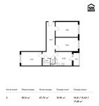 Планировка 3-комнатной квартиры, 80,4 м2