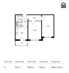 Планировка 2-комнатной квартиры, 57,1 м2