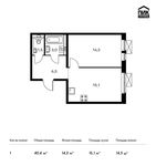Планировка 1-комнатной квартиры, 40,4 м2