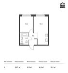 Планировка 1-комнатной квартиры, 35,7 м2