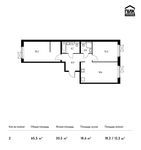 Планировка 2-комнатной квартиры, 65,5 м2