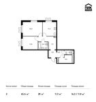 Планировка 2-комнатной квартиры, 65,6 м2