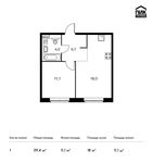 Планировка 1-комнатной квартиры, 39,4 м2