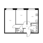 Планировка 2-комнатной квартиры, 50,8 м2