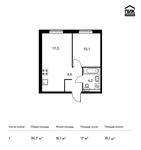 Планировка 1-комнатной квартиры, 35,7 м2