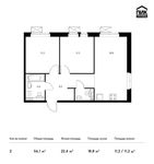 Планировка 2-комнатной квартиры, 56,1 м2