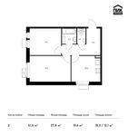 Планировка 2-комнатной квартиры, 51,6 м2