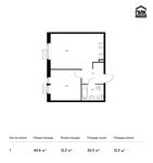 Планировка 1-комнатной квартиры, 44,6 м2